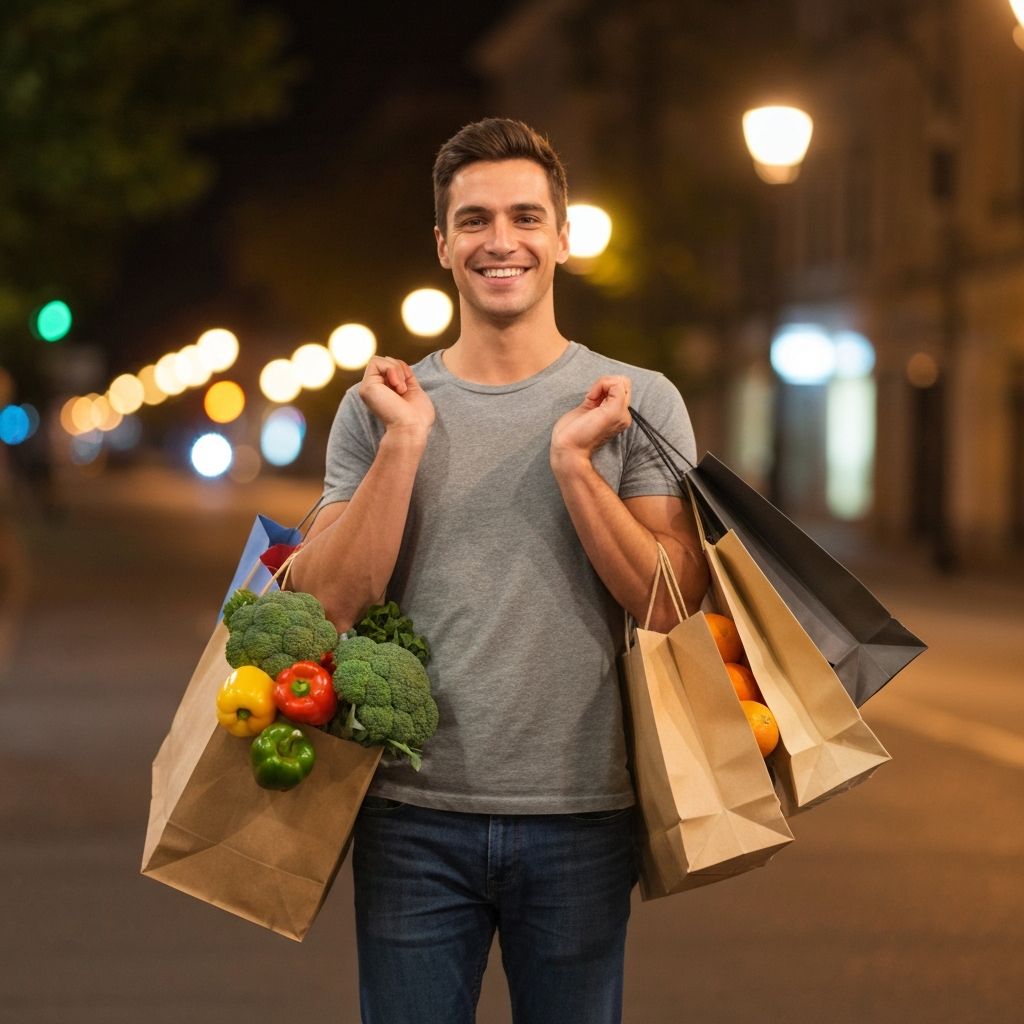 Пазаруване на свежи продукти след работа